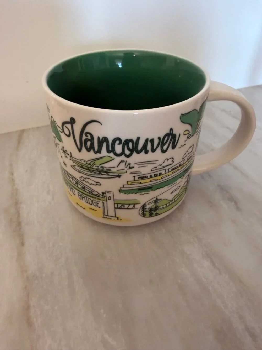 Starbucks Vancouver Been There Series Collectible Coffee Mug 14oz Ceramic Green